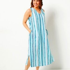 Denim & Co.Naturals Dress Stripe, size MP